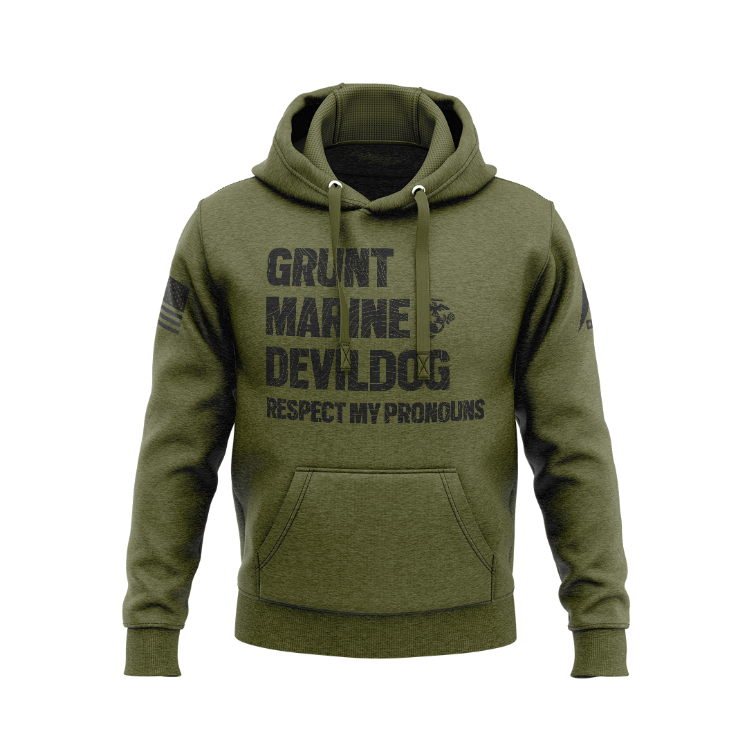 DIA Respect My Pronouns USMC Grunt Hoodie