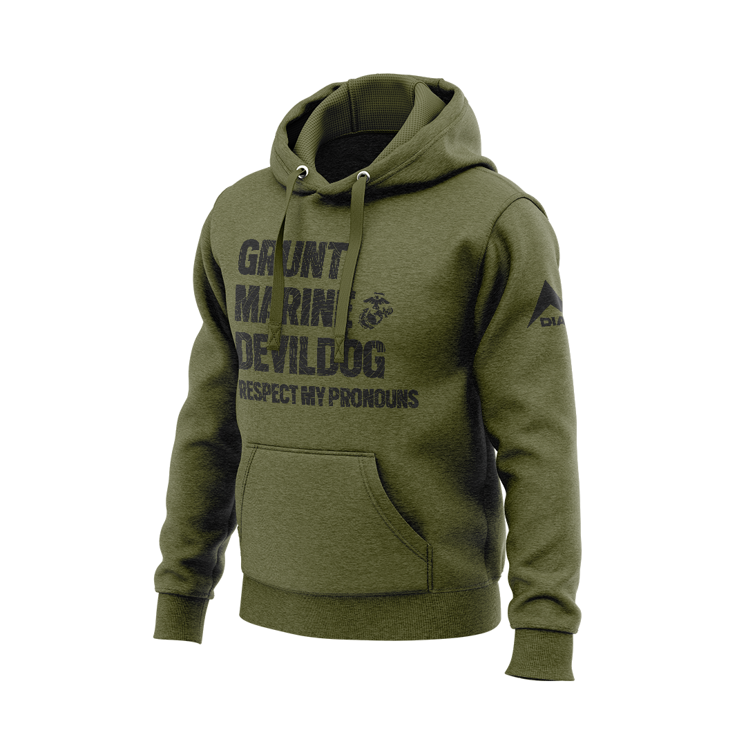 DIA Respect My Pronouns USMC Grunt Hoodie