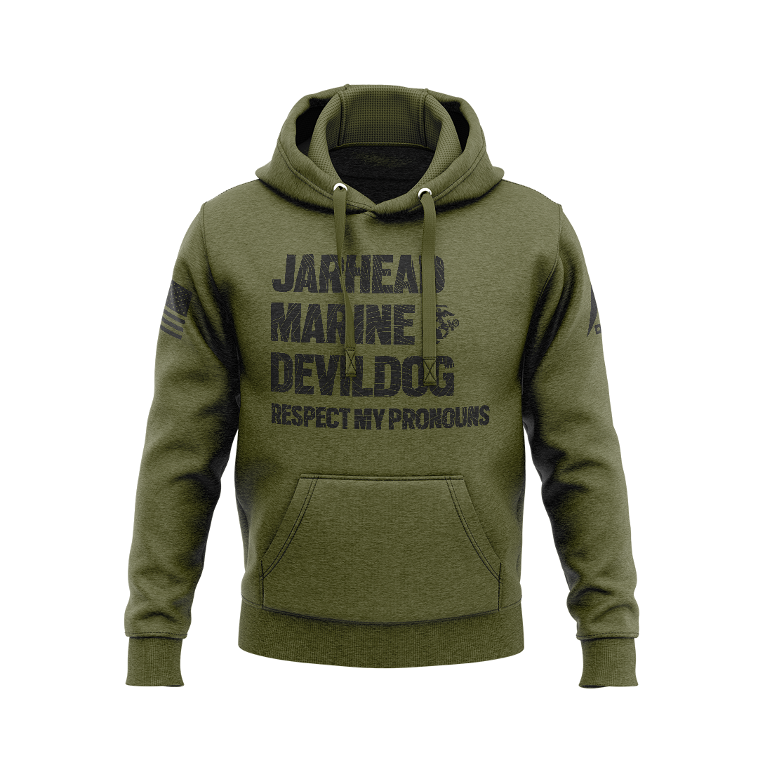 DIA Respect My Pronouns USMC Jarhead Hoodie