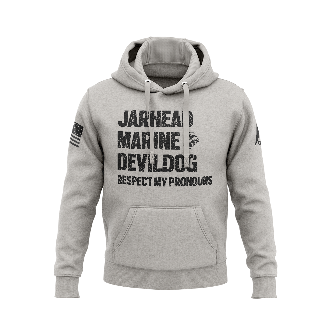 DIA Respect My Pronouns USMC Jarhead Hoodie