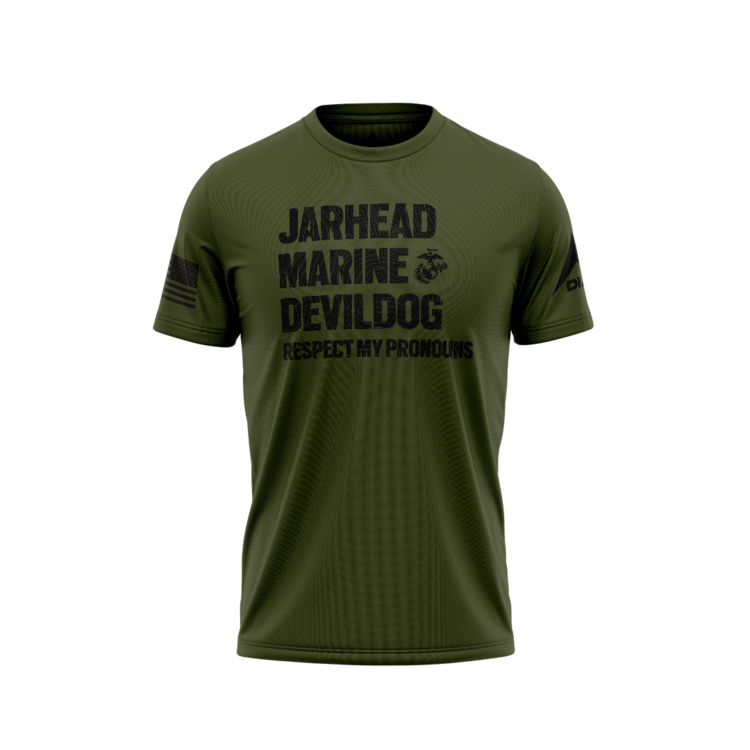 DIA Respect My Pronouns USMC Jarhead Version T-Shirt