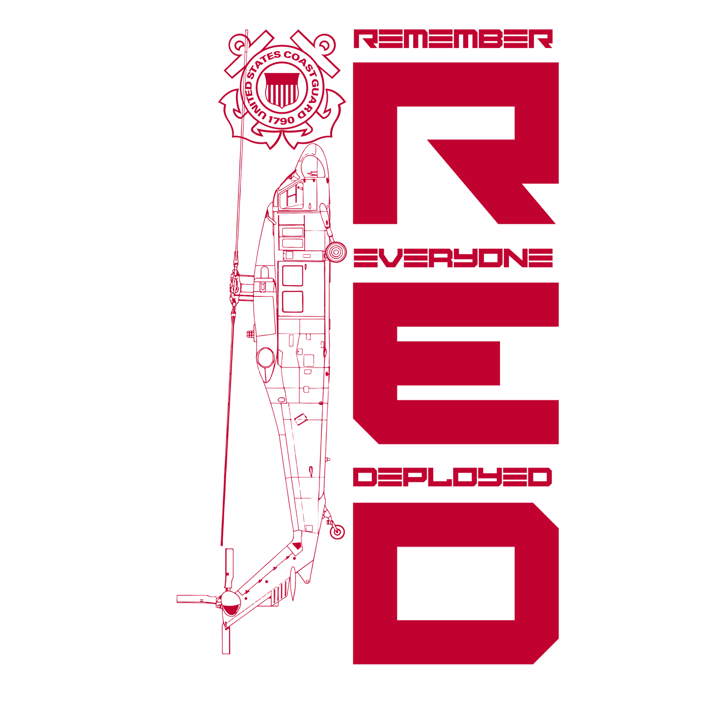 DIA Remember Everyone Deployed R.E.D. USCG Edition Hoodie