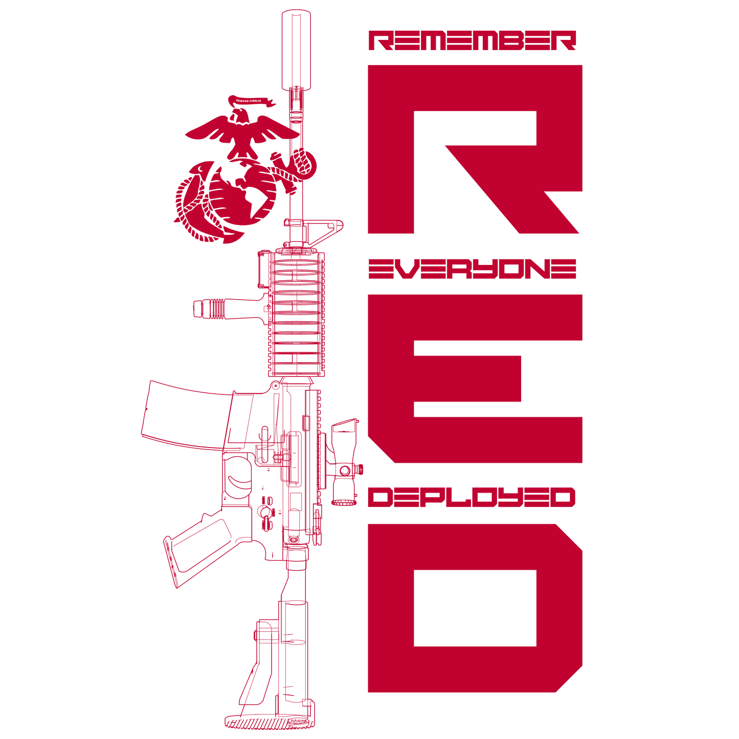 DIA Remember Everyone Deployed R.E.D. USMC Edition Hoodie
