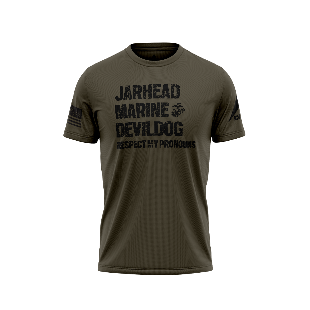 DIA Respect My Pronouns USMC Jarhead Version T-Shirt