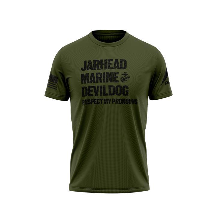 DIA Respect My Pronouns USMC Jarhead Version T-Shirt