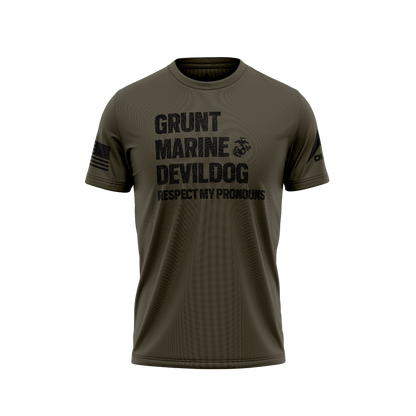 DIA Respect My Pronouns USMC Grunt T-Shirt