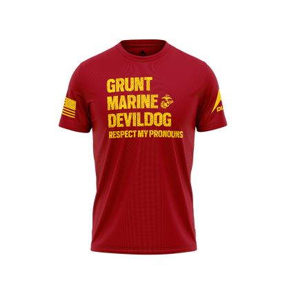 DIA Respect My Pronouns USMC Grunt T-Shirt