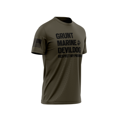 DIA Respect My Pronouns USMC Grunt T-Shirt