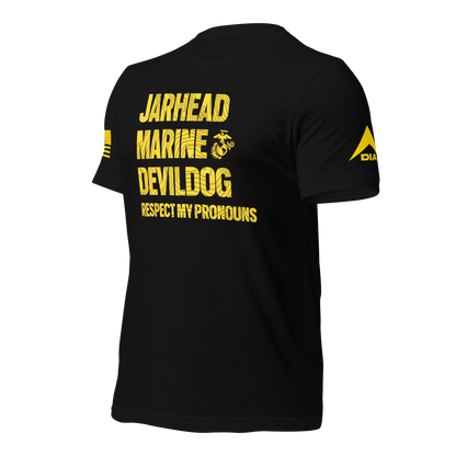 DIA Respect My Pronouns USMC Jarhead Version T-Shirt