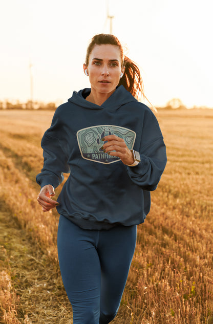 DIA Pathfinder Tracker Hoodie | Indigo Blue | Men & Women | Track Down Greatness | Your Plan, Your Rules | Run Wild