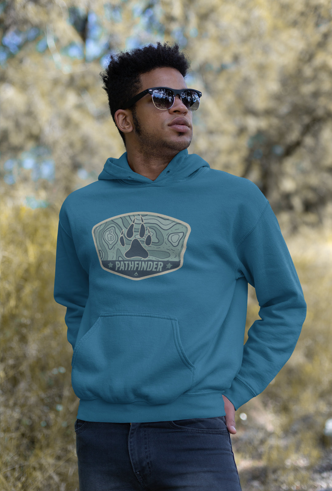 DIA Pathfinder Tracker Hoodie | Indigo Blue | Men & Women | Track Down Greatness | Your Plan, Your Rules | Out In the Rough