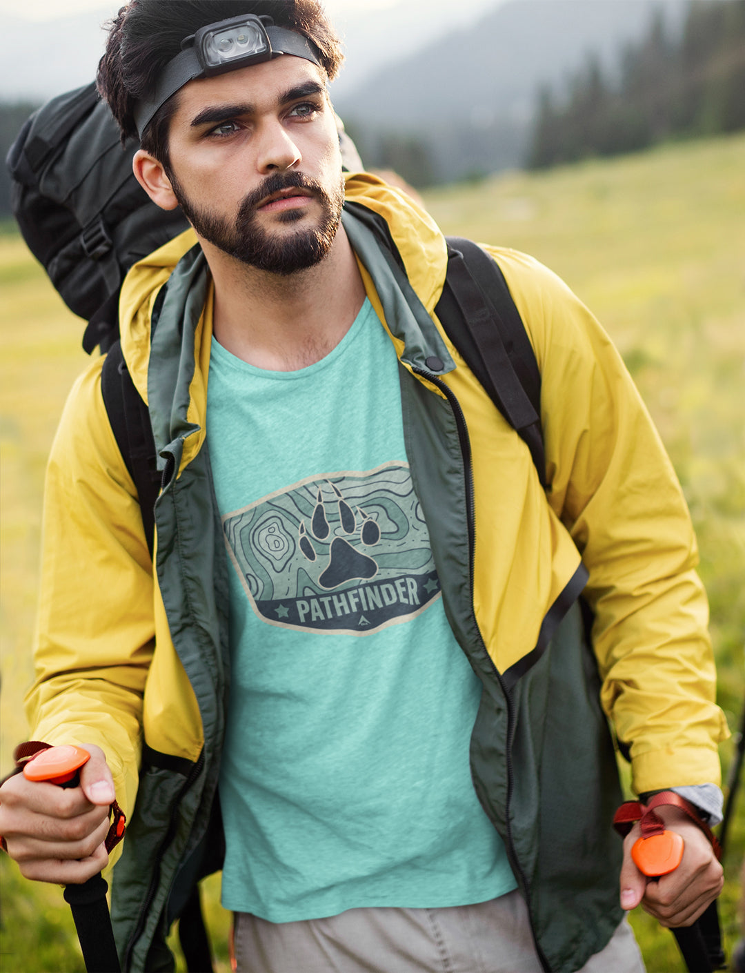 DIA Pathfinder Tracker T-Shirt | Heather Prism Dusty Blue | Men & Women | Track Down Greatness | Your Plan, Your Rules |  Hiking