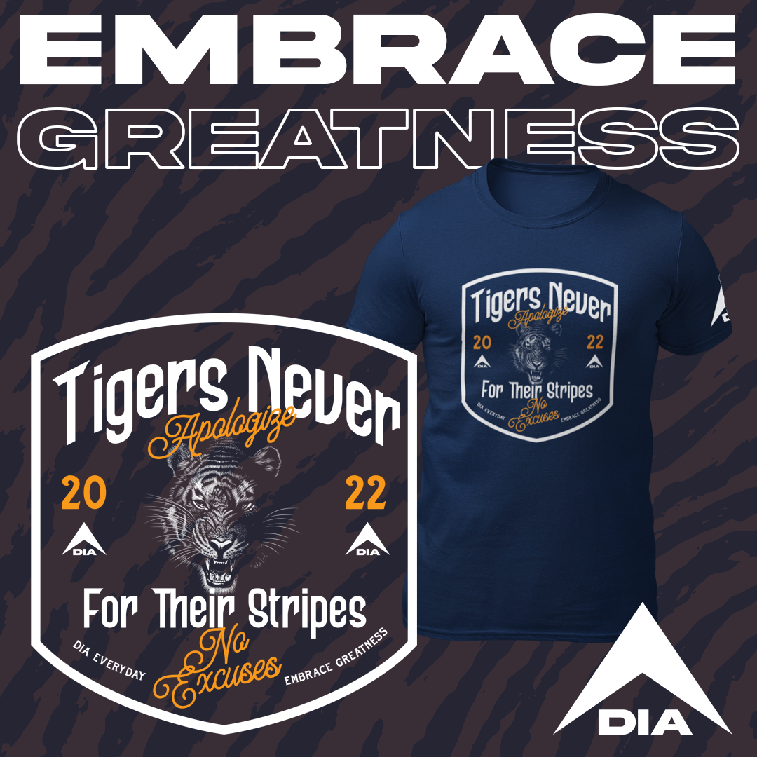 DIA Go Wild Tigers Never Apologize Mens T-Shirt
