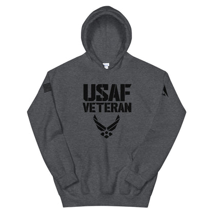 DIA United States Air Force Veteran Hoodie | Dark Heather Gray | Men & Women | The Sky Was Never the Limit | Aim High … Fly-Fight-Win