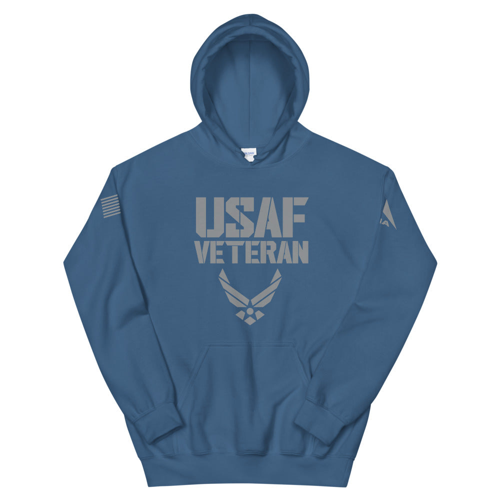 DIA United States Air Force Veteran Hoodie | Indigo Blue | Men & Women | The Sky Was Never the Limit | Aim High … Fly-Fight-Win