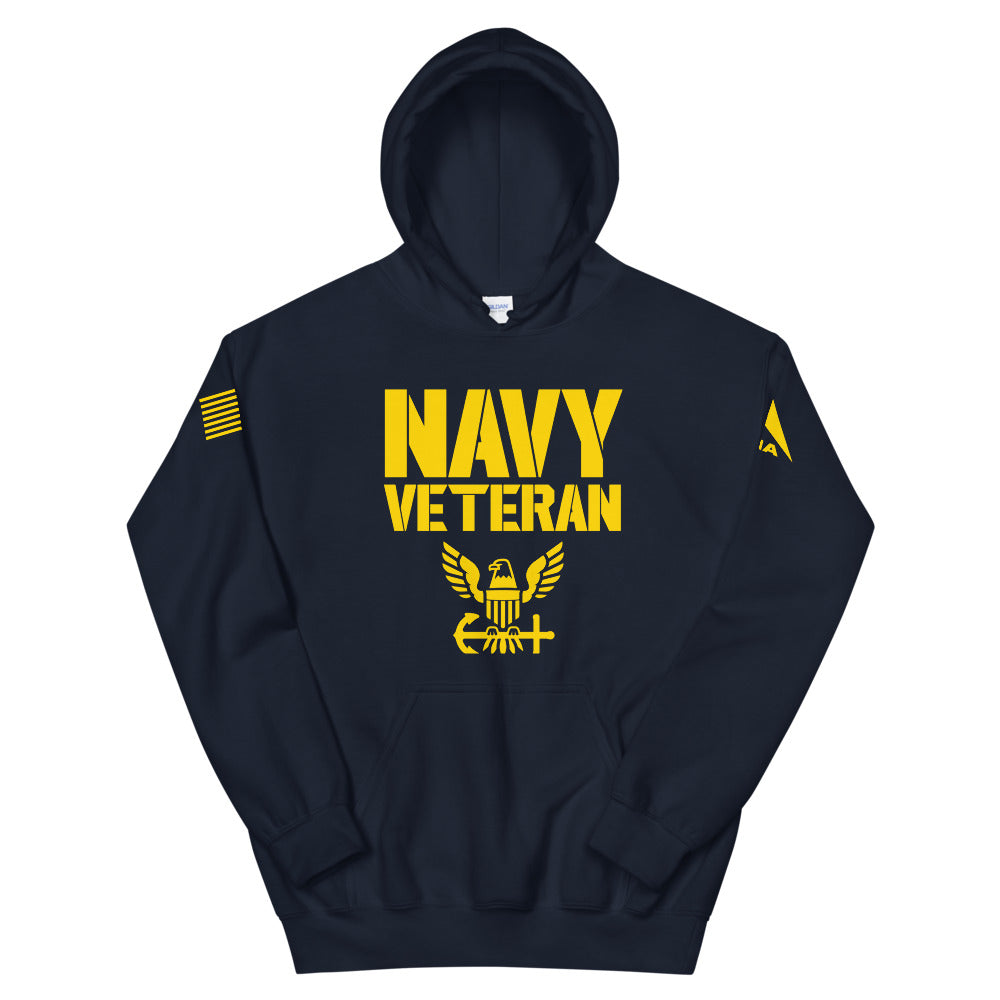 DIA United States Navy Veteran Hoodie | Navy | Men & Women | Forged by the Sea | Non Sibi Sed Patriae
