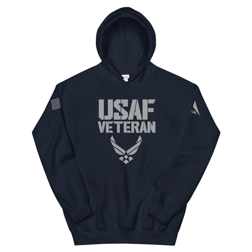 DIA United States Air Force Veteran Hoodie | Navy | Men & Women | The Sky Was Never the Limit | Aim High … Fly-Fight-Win