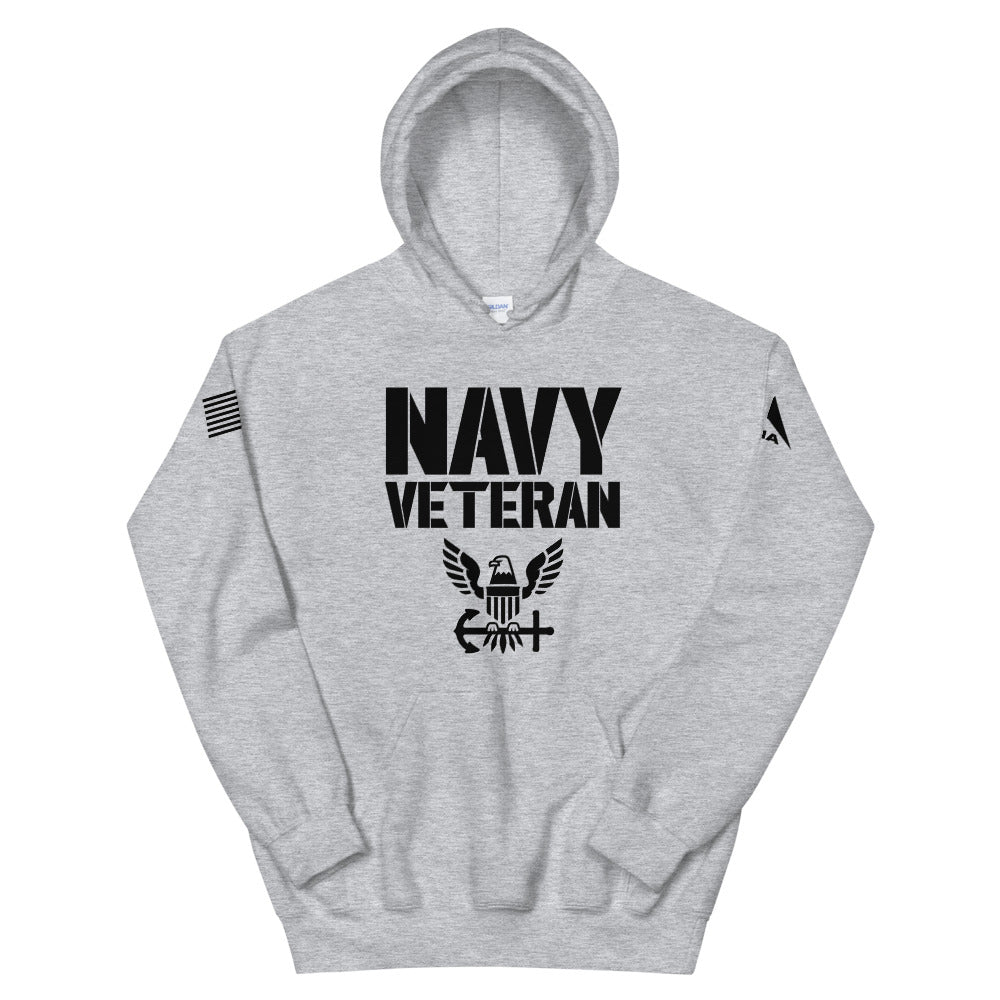 DIA United States Navy Veteran Hoodie | Sport Gray | Men & Women | Forged by the Sea | Non Sibi Sed Patriae