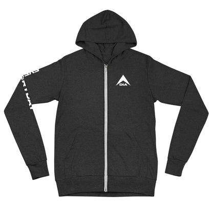 DIA Logo Everyday Zip Hoodie - Charcoal Black - Men & Women