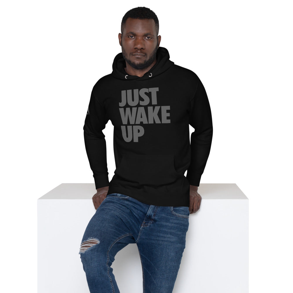 DIA Just Wake Up Hoodie | Black | Men & Women | You've Been Lied to | You Define Happiness & Success