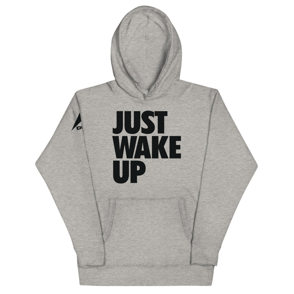 DIA Just Wake Up Hoodie | Carbon Gray | Men & Women | You've Been Lied to | You Define Happiness & Success 