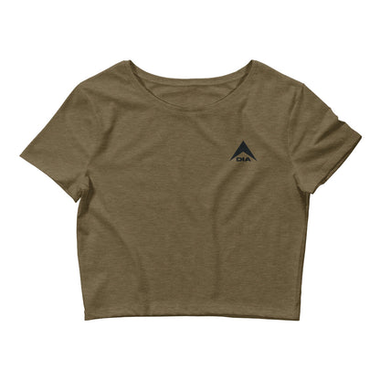 DIA Logo Women’s Crop Tee - Heather Olive