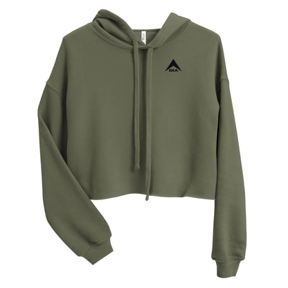 DIA Logo Women's Cropped Hoodie - Military Green