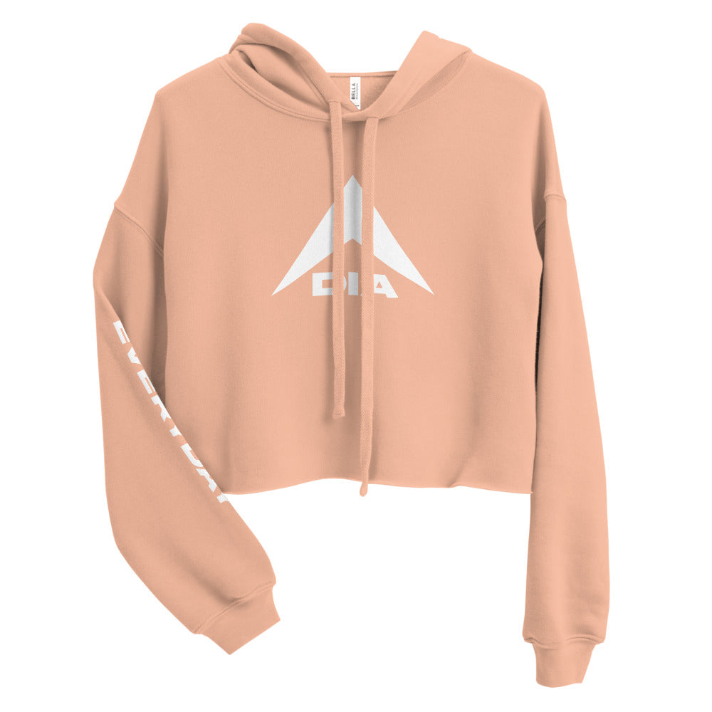 DIA XL Logo Women's Cropped Hoodie | Peach | Show Everyone You're Coming Full Speed Ahead | Action