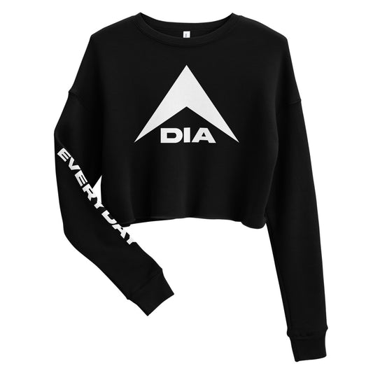 DIA XL Logo Women's Cropped Sweatshirt | Black | Intense Cute Statement | Action