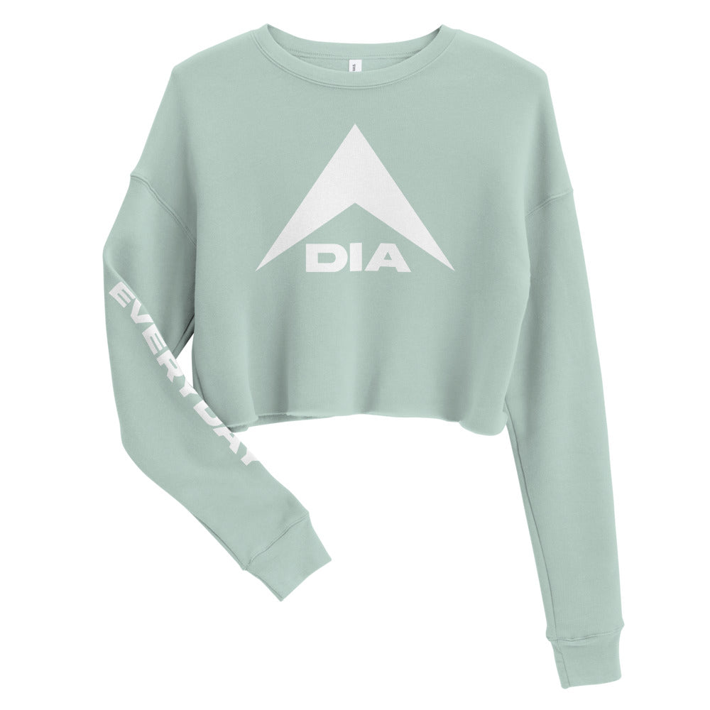 DIA XL Logo Women's Cropped Sweatshirt | Dusty Blue | Intense Cute Statement | Action