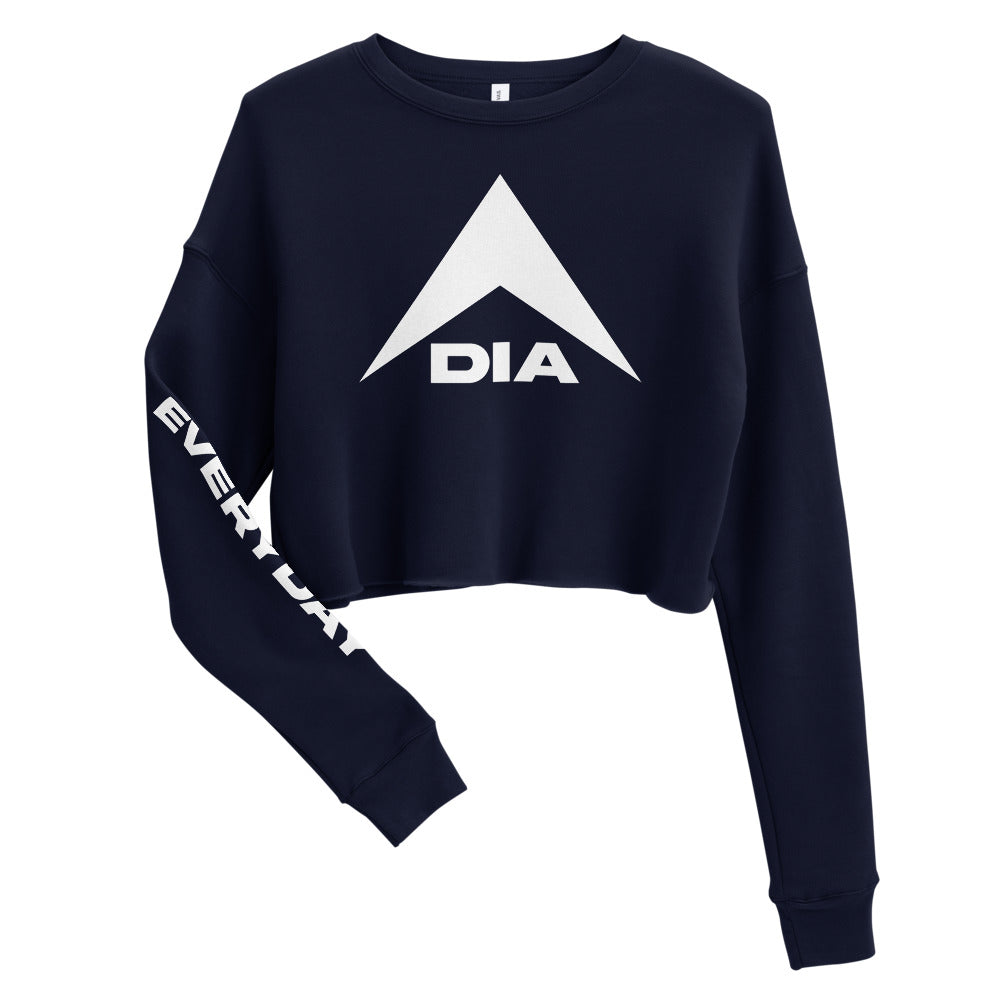 DIA XL Logo Women's Cropped Sweatshirt | Navy Blue | Intense Cute Statement | Action